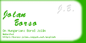 jolan borso business card